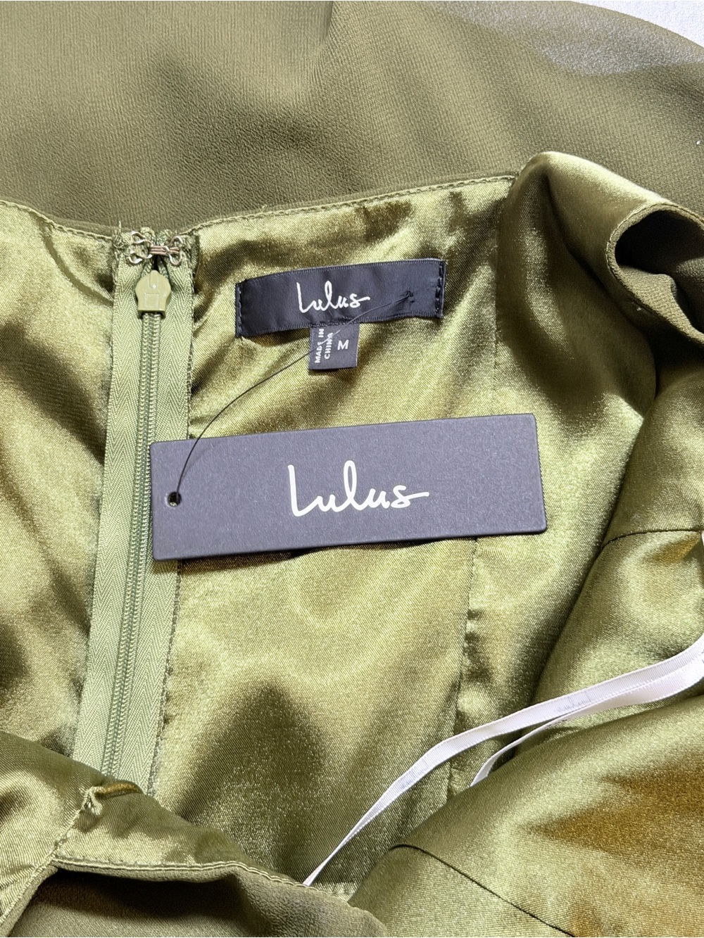 Lulus Love Me Forever Olive Green Square Neck Maxi Dress Size M NWT - Picture 9 of 10